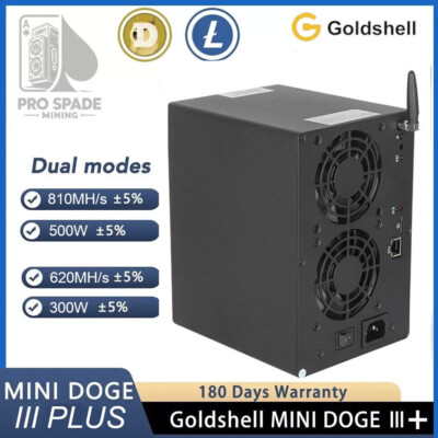Goldshell Mini DOGE III Plus Miner 810MH/S 500W LTC&Doge Coin Miner in stock