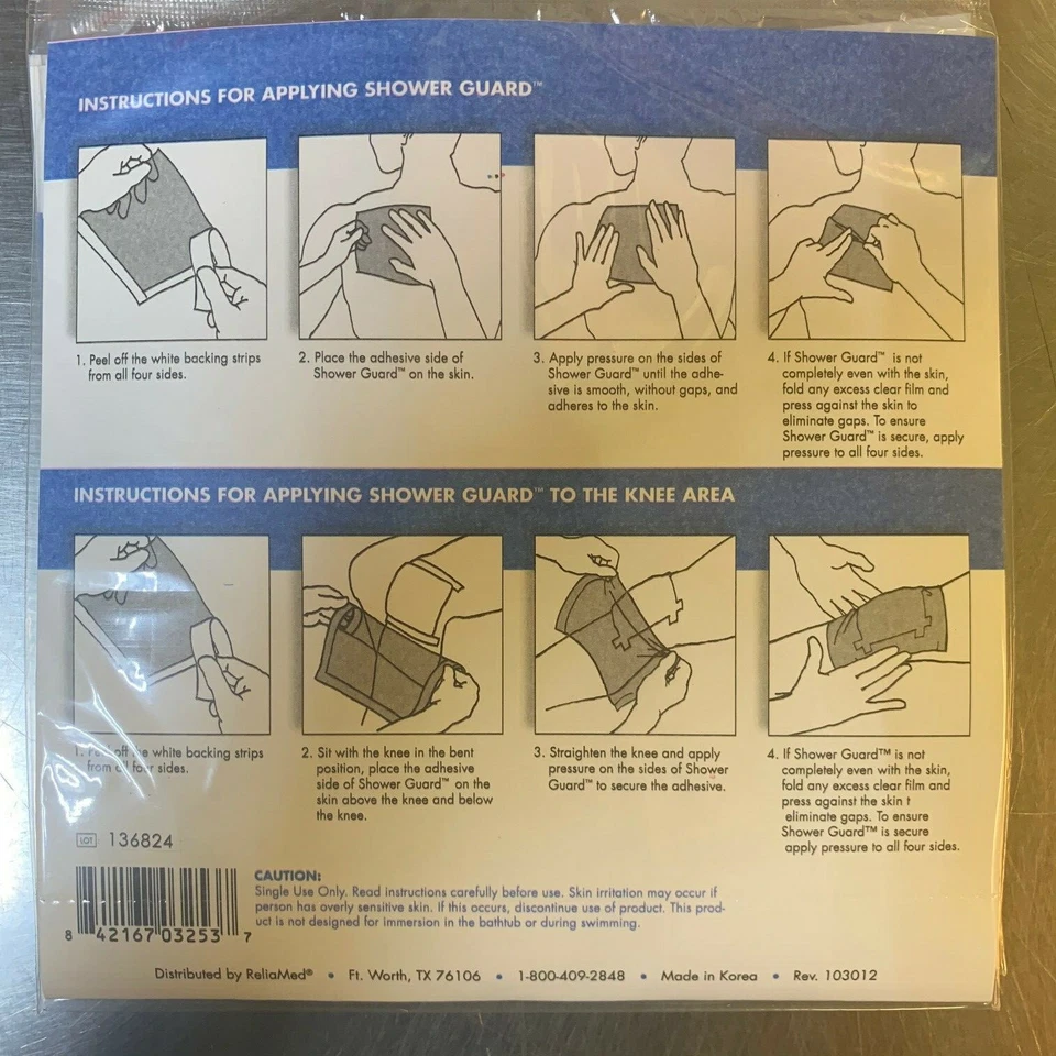 Parches de piel de 15 quilates para ducha 7" x 7" cirugía de corte de herida protección mantiene la piel seca Foto 3 de 4