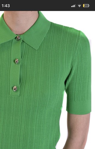 Michael Michael Kors Green Buttoned Polo Top L - Foto 4 di 24