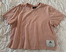 Adidas Cotton Boyfriend Crop Tee Salmon Pink Melon Women s Medium