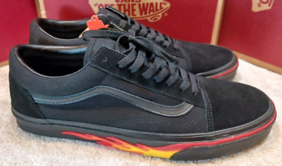Vans Men's 11.5 Old Skool Flame Wall Black/Black VN0A38G1Q8Q