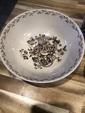 Vtg Johnson Brothers Ironstone Round Serving Bowl Harvest Time! Made In England!