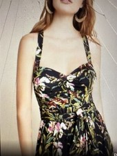 Anthropologie Maeve Gabriela Ruffled Maxi Dress Tropical Floral  $160 Size M