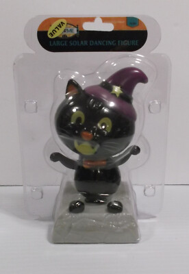 Rite Aid Home Halloween Large Solar Dancing Figure 6'' Black Cat New Sealed