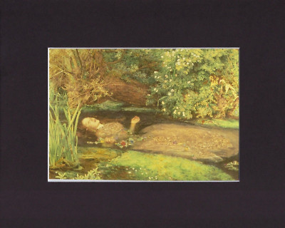 8X10'' Black Matted Print Art Painting Picture: Sir John Everett Millais, Ophelia