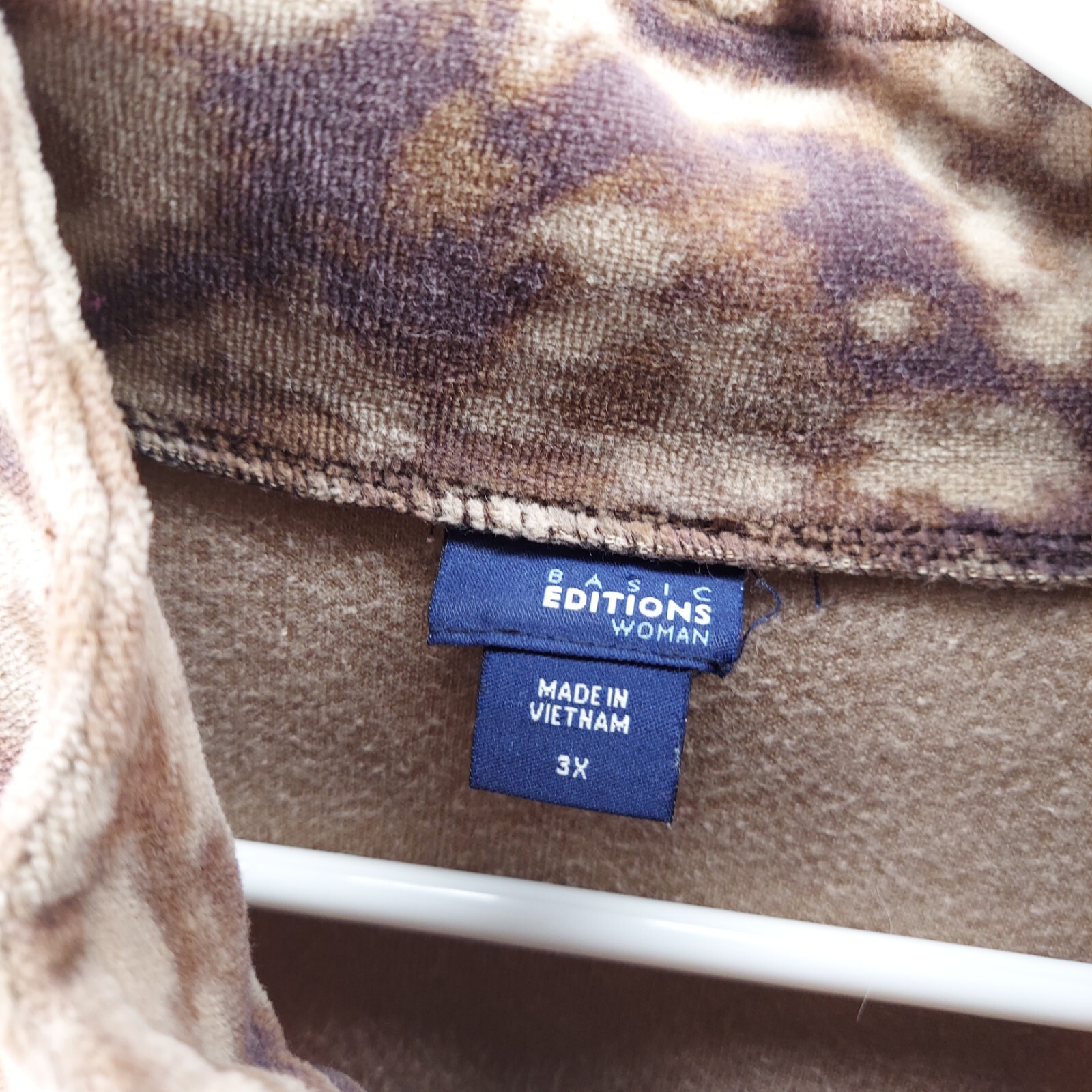 Basic Editions Velour Sweatshirt Jacket Women 3X … - image 4