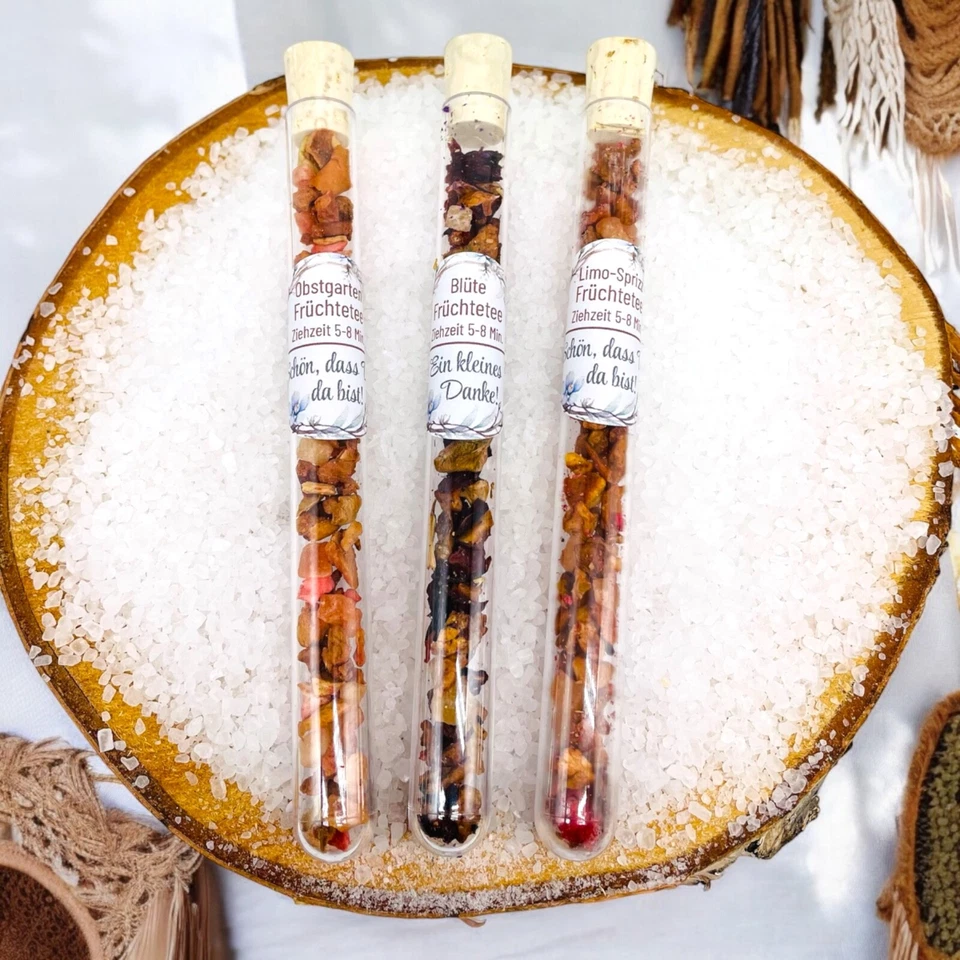Personalisierte Tee-Geschenke im Reagenzglas – Gastgeschenk Hochzeit, Dankeschön - Bild 2 von 4