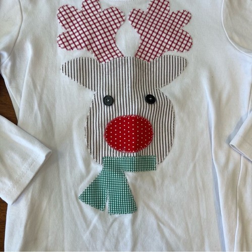 George and Lizzy Reindeer Applique shirt size 6 - Picture 2 of 5