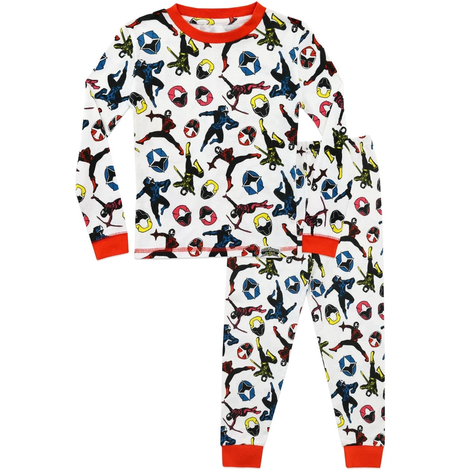 Power Rangers Schlafanzug Kinder Jungen 2-12 Jahre Pyjama Set Loungewear Lang Schlafanzug