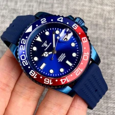 20ATM Diver NH35A Tandorio 40mm Blue Coated Men Watch Sapphire Glass 120 Click