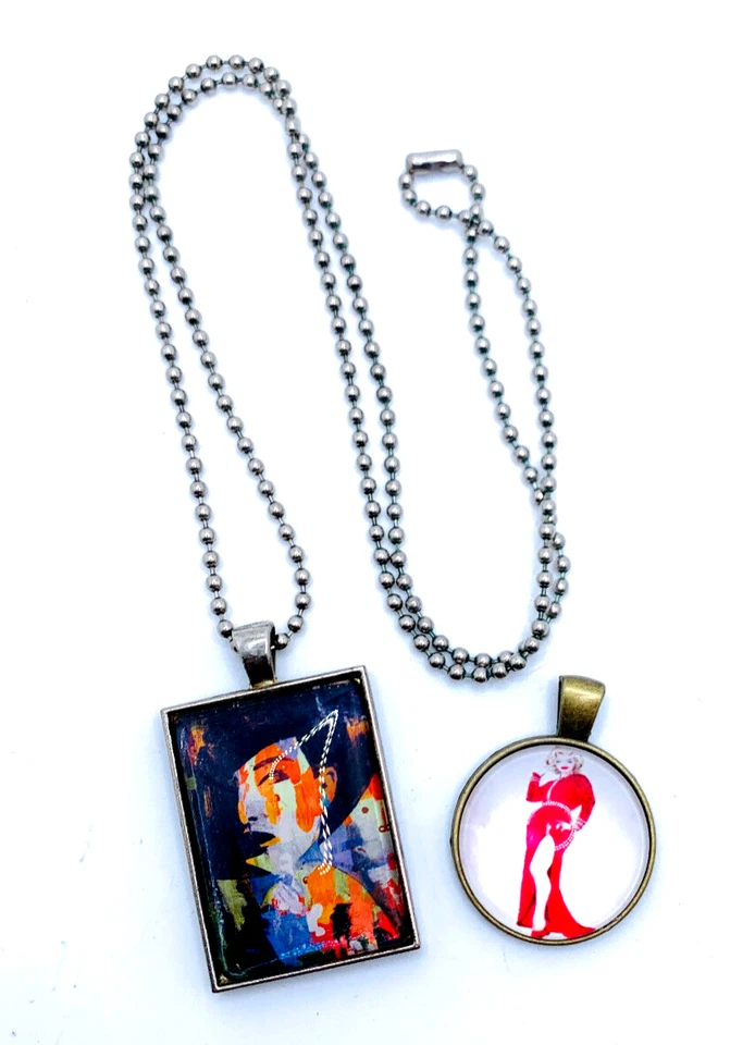 Silver Tone Glamour Woman Marilyn Monroe Resin Pendant Necklace & Bonus Pendant - Image 3 of 4
