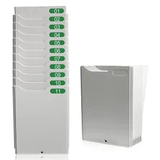 JIAN BOLAND Time Cards Rack Retractable Time Card Holder With 10-Pocket Slots...