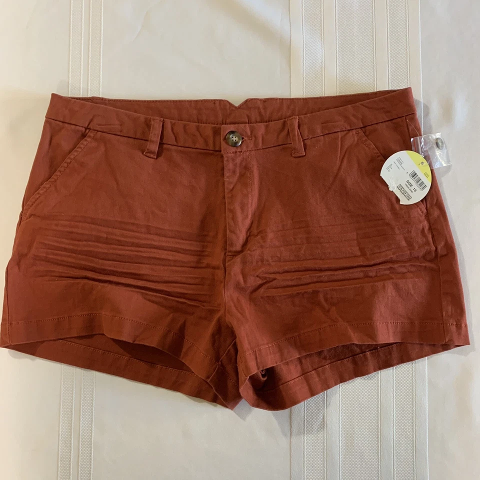 BONGO~Junior Trend Zone Pantalones Cortos Talla 13 Óxido Nuevos con Etiqueta Chino Bolsillos Botón Cremallera Foto 2 de 4