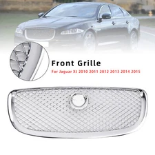 🚀Chrome Front Bumper Grill Grille Fits For Jaguar XJ 2010-2015 2012 2013 2014