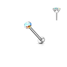 Labret Flat Back Stud Gem Prong Settings Push In Threadless