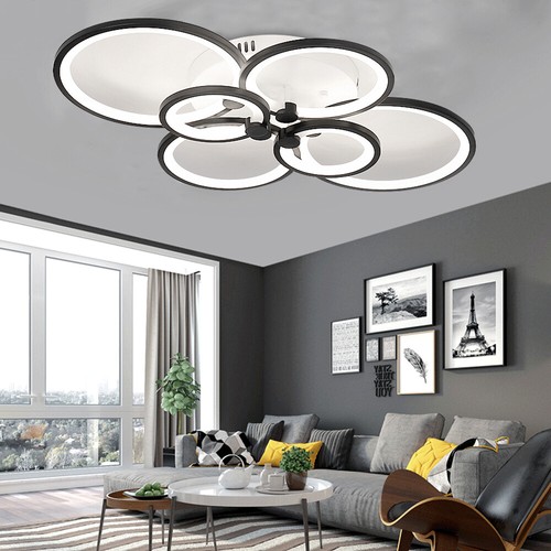 Modern Acrylic LED Round Ceiling Light Lamp Pendant Light Fixture 6 Heads Home