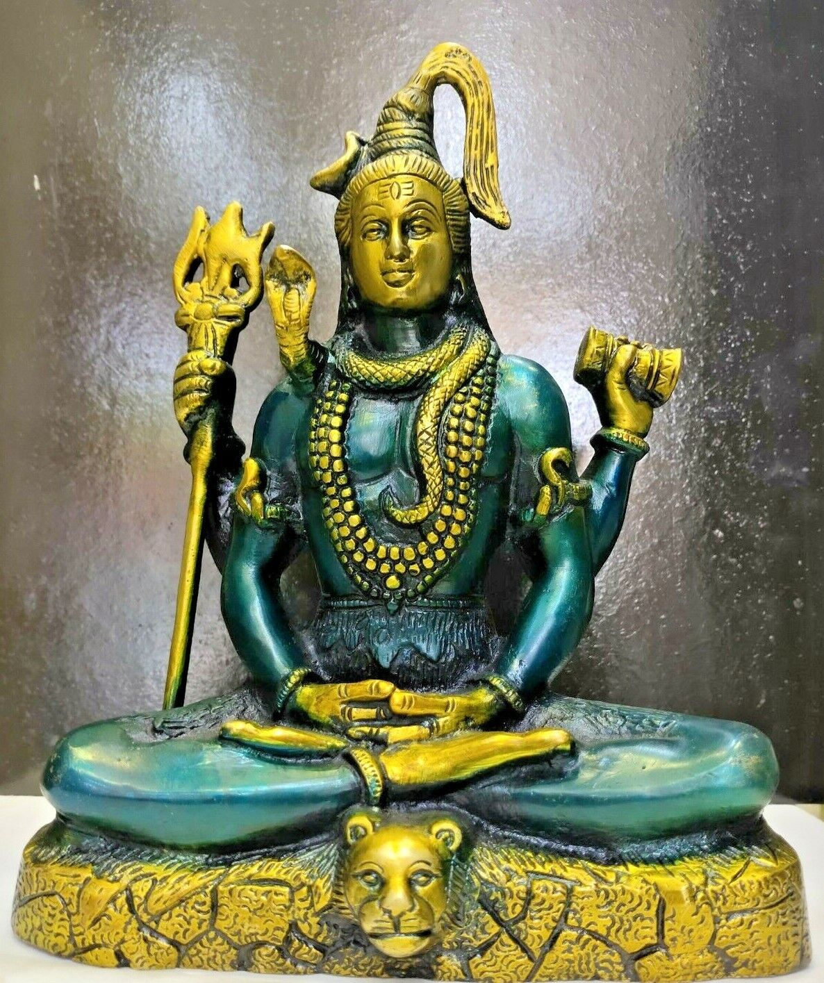 Brass Antique Hindu God Shiv Lord Shiva Mahadeva Statue Idol ...