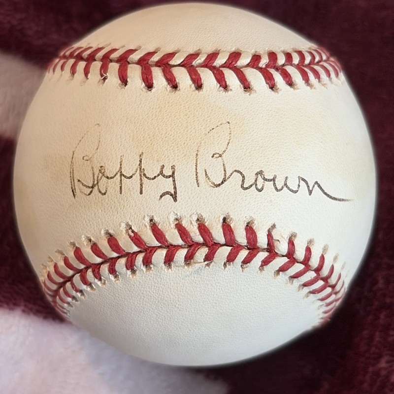 Bobby Brown Signed Rawlings Official American League Baseball JSA