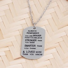  Edelstahl Halskette Kette Brief Hundemarke Anhänger für Männer Enkel immer