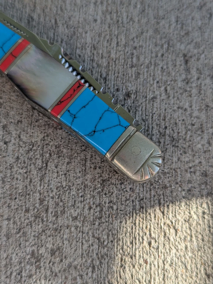 Trampero Schrade Uncle Henry 4" 2 hojas, mango de piedras preciosas insertado COMO NUEVO SIN USAR NOS Foto 2 de 4