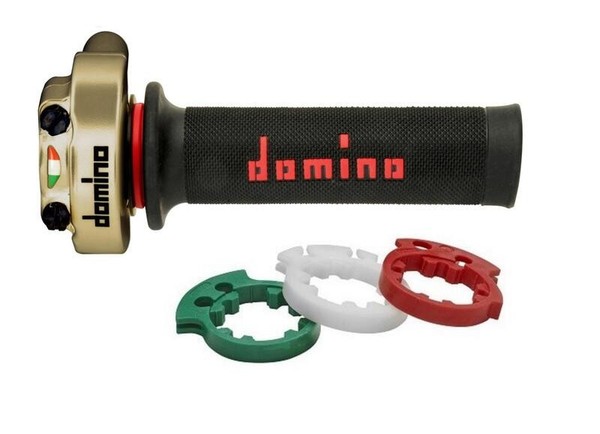 Domino XM2 Racing Gasgriff Mit Griffen RevêTement A010 – Gold/Schwarz-image