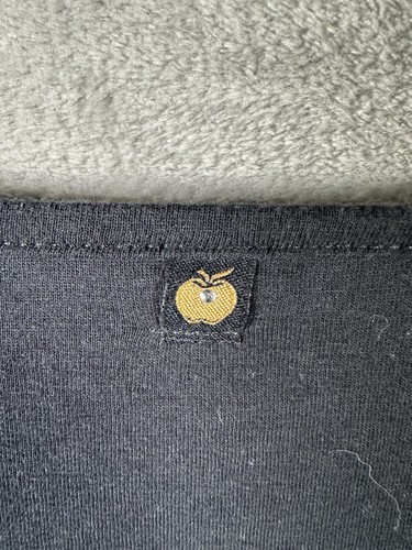 Y2K Apple Bottom Womens Shirt Long Sleeve Black Gold Jewel Size Medium Vintage - Picture 5 of 7