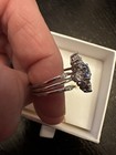 NIB Aquamarine Cubic Zirconia & Triple .925 Sterling Silver Ring Sz 8 SR $188 — photo 3