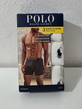 Polo Ralph Lauren Mens White 3-Pk Classic Fit Cotton Boxer Briefs Underwear XL