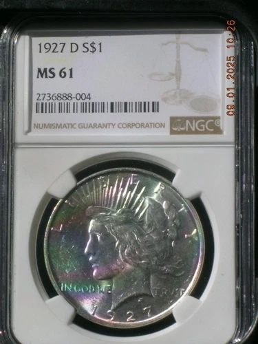 1927D Peace Dollar ms 61 NGC