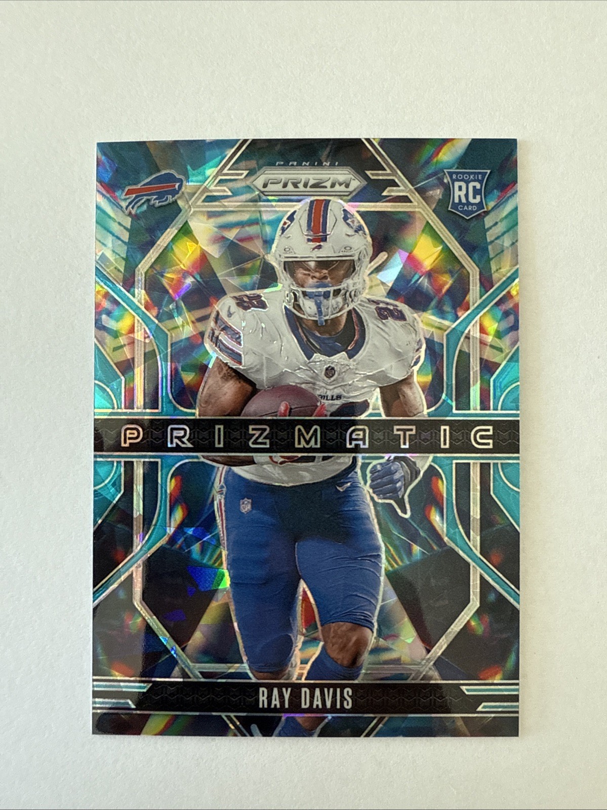 2024 Panini Prizm - Prizmatic Ray Davis #18 Blue Ice Prizm /99 (RC)