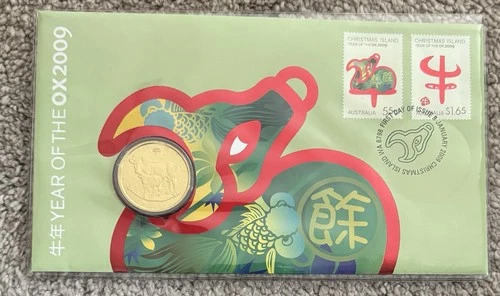 2009 Australian $ Year Of the Ox First Day Cover. 2 Stamps. VERY CLEAN