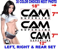 CAM SUPERLINE SUPER LINE TRAILER DECALS 3 DECALS 30 color choices