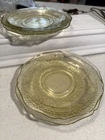Vintage Federal Glass Patrician Spoke Amber Yellow Depression 6” Plate