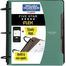 Flex Refillable Notebook Study App, College Ruled , 1-1/2 Inch TechLock Rin...