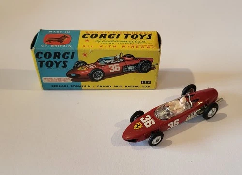 Vintage original MIB #154 Corgi Toys Ferrari Formula 1 Grand Prix racing car #36