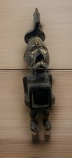 Authentic African Wooden Statue Hand Carved Tribal Figure / Bronze