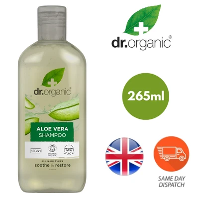 DR.ORGANIC Dr Organic Aloe Vera Shampoo Natural Vegan Cruelty Free 265ml - Pack of 1 to 3