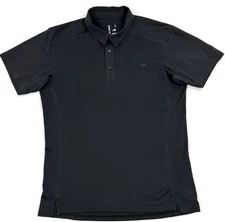 Arcteryx Mens Captive Polo Shirt Performance Stretch Short Sleeve Sz Large Black