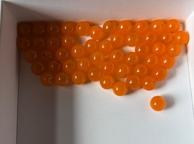 50 Deep Orange Jade Gemstone Round Beads 8mm