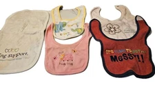 4 Infant Bibs And Drool Towel