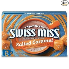 (2 Boxes) Swiss Miss SALTED CARAMEL Flavored Hot Cocoa Mix, 1.38 oz, pack of 8