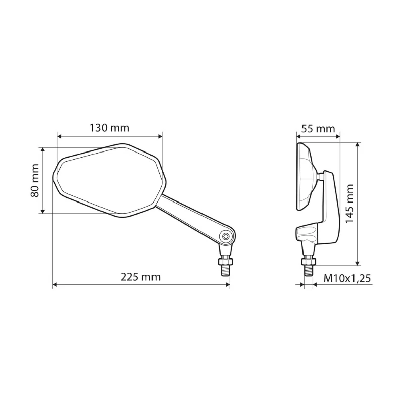Specchi Moto Victor Racing omologati M10x1,25 coppia Specchietti snodo regolabil - Immagine 3 di 4