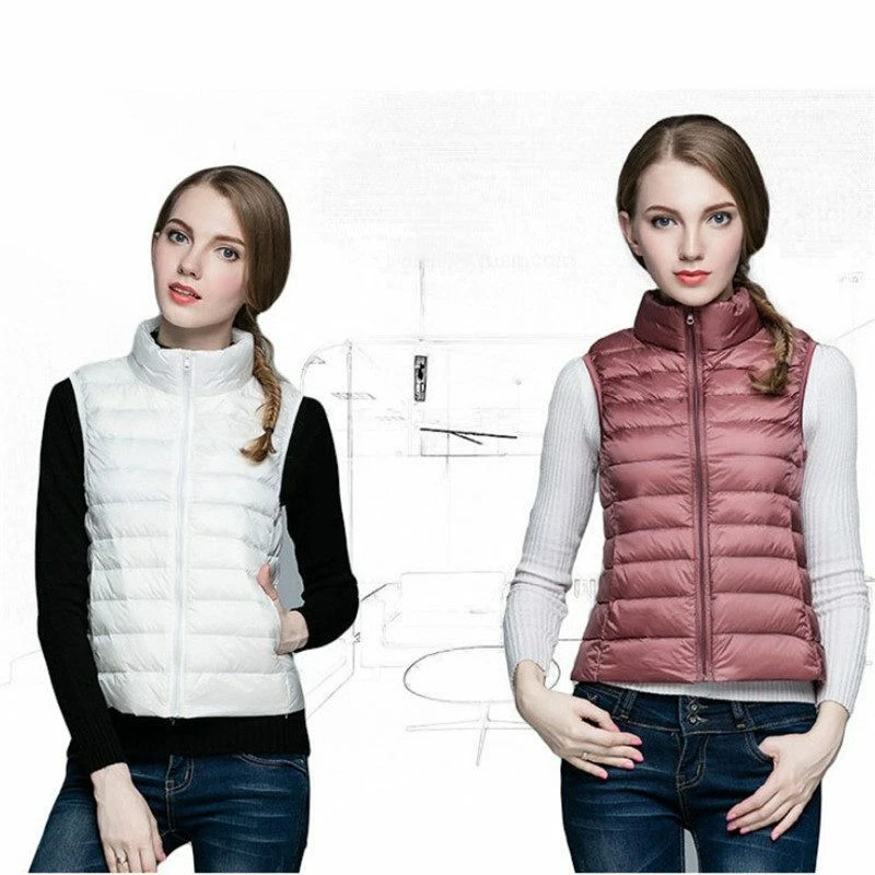 Warm Ultralight Coat Warmer Jacket Gilet Waistcoat Down Vest Sleeveless Ladies - Image 3 of 4