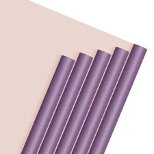 40 Sheets 21.5" x 21.5" Flower Wrapping Paper, Dark Purple/Pink