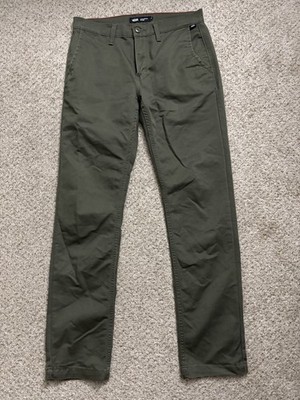 Vans Pants Mens Size 30x32 Olive Green Authentic Chino Pants Slim Straight Fit