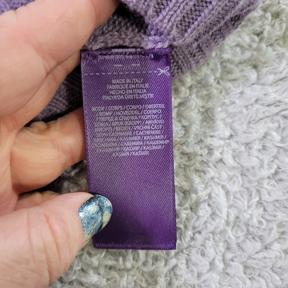 Suéter Ralph Lauren Etiqueta Púrpura Tejido con Cable Cachemira Para Hombres M Lavanda $1295 Foto 4 de 4