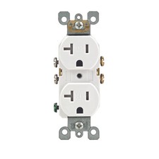 Leviton 20 amps 125 V Duplex White Outlet 5-20R 1 pk Pack of 2 