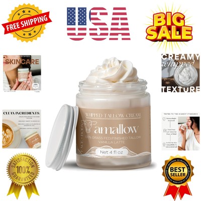 100% Grass Fed Beef Tallow for Skin Care - Face + Body - Whipped Moisturizer ...