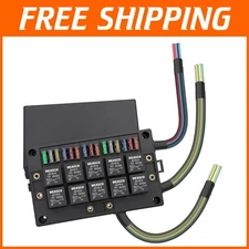 Reliable 12V Fuse and Relay Box for Cars, SUVs, Trucks - 10 Relays Included