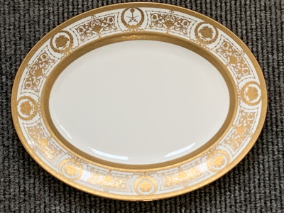 De Lamerie Gold verkrustet Kaiser Königlich Saudi Arabien Emblem Oval Platte 14''